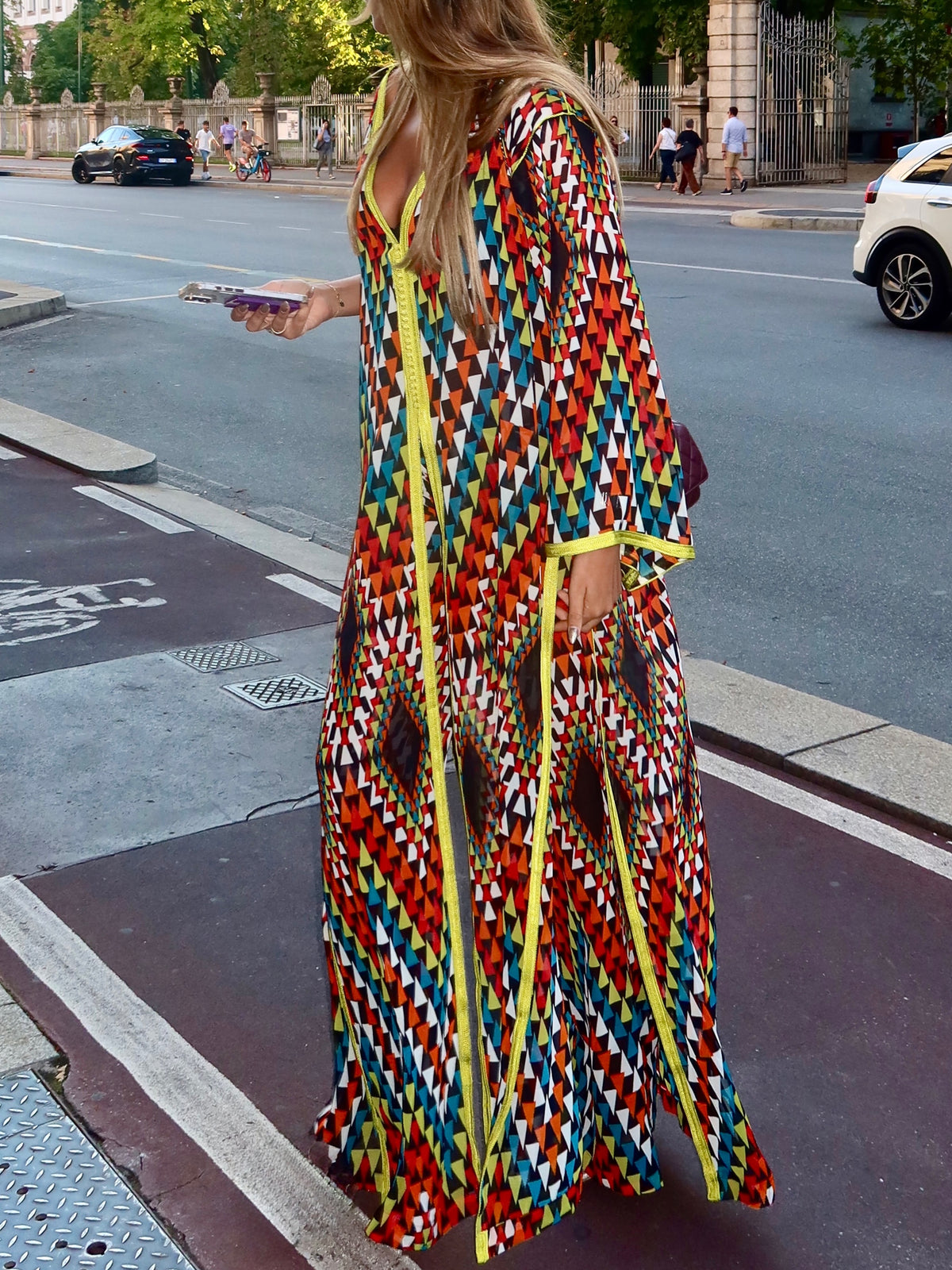 Qalbi X Ki-Moon - Kaftan Set - Rainbow Mosaic