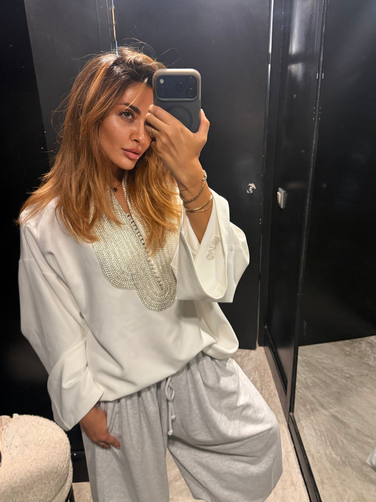 Beldi tee long - White gold