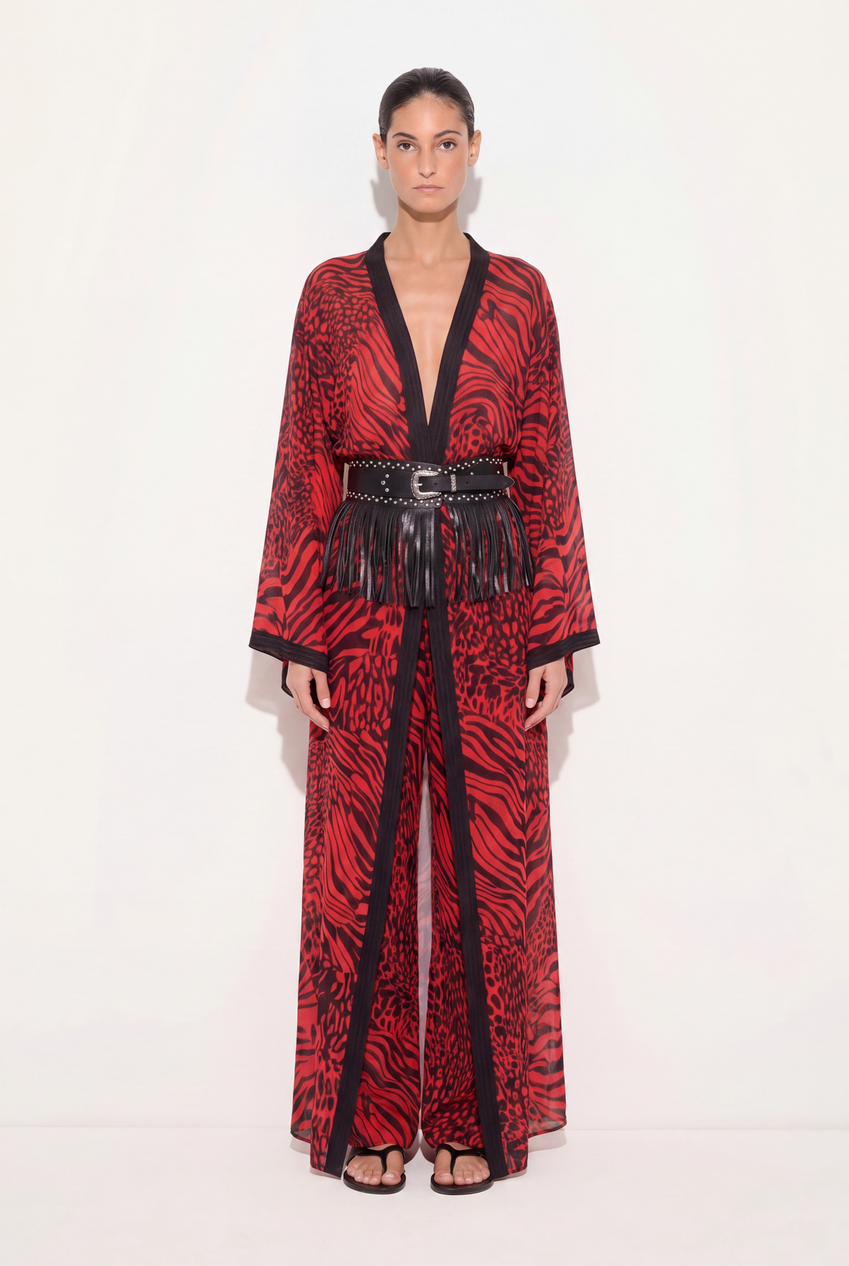 Qalbi X Ki-Moon - Kaftan Set - Red Zebra