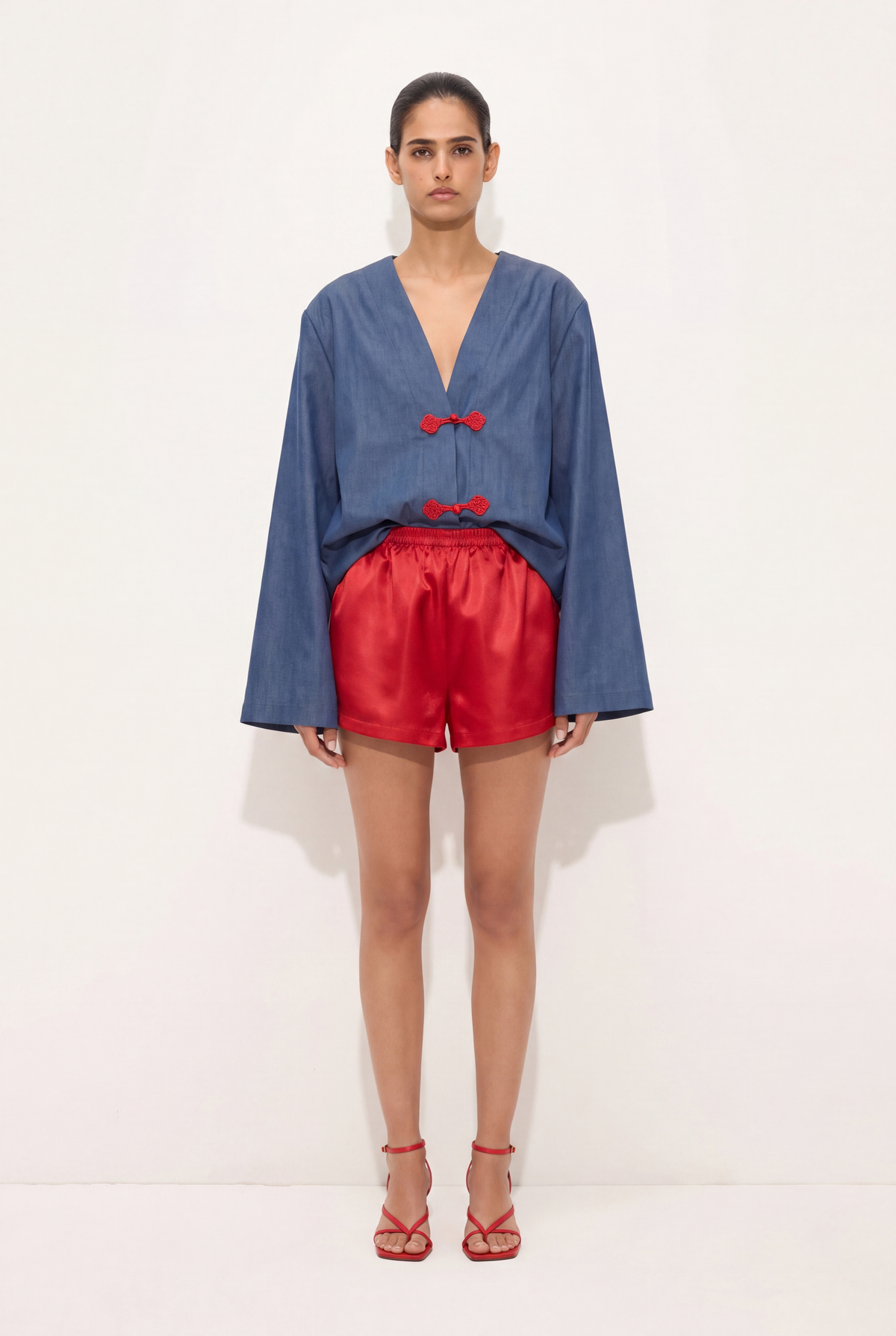 Pull Ināta - Denim & Red